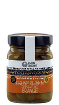 Eleon Gourmet - Grüne Oliven mit Orange gefüllt - 390g Glas (Abtropfgewicht: 200g)